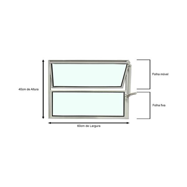 Imagem de Vitro Basculante Branco 40 X 60 Vidro Liso