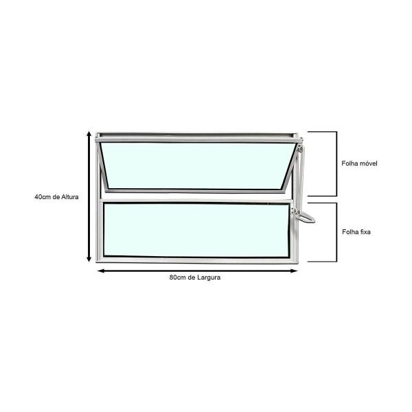 Vitro Basculante Branco 40 X 80 Vidro Liso - Brecorimo Imagem de Vitro Basculante Branco 40 X 80 Vidro Liso