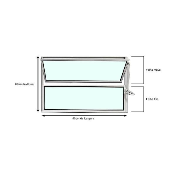 Imagem de Vitro Basculante Branco 40 X 80 Vidro Liso