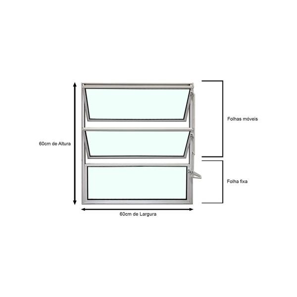 Imagem de Vitro Basculante Branco 60 X 60 Vidro Liso