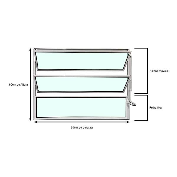 Imagem de Vitro Basculante Branco 60 X 80 Vidro Liso