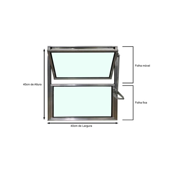 Imagem de Vitro Basculante Brilhante 40 X 40 Vidro Liso