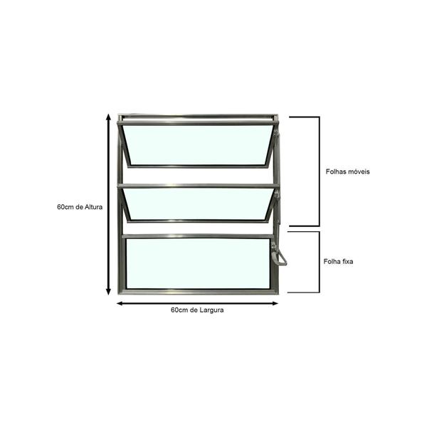 Imagem de Vitro Basculante Brilhante 60 X 60 Vidro Liso