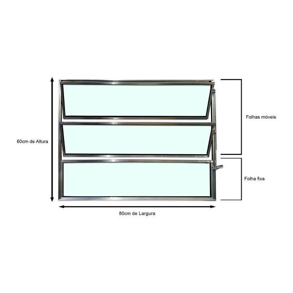 Vitro Basculante Brilhante 60 X 80 Vidro Liso - Brecorimo Imagem de Vitro Basculante Brilhante 60 X 80 Vidro Liso