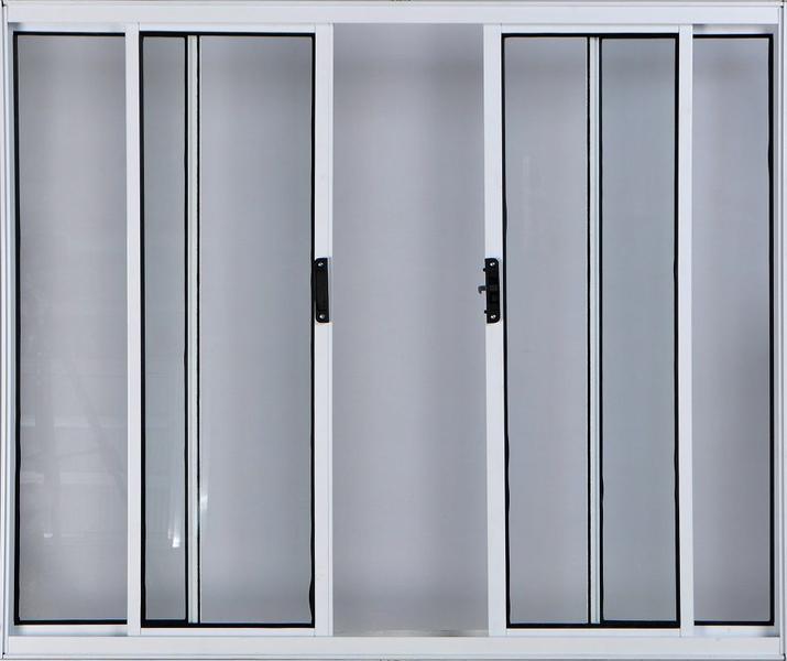 Vitro de Alumínio 4 Folhas 1,00 X 1,00 Sem Grade Cor Branco Linha All Modular Imagem de Vitro de Alumínio 4 Folhas 1,00 X 1,00 Sem Grade Cor Branco Linha All Modular
