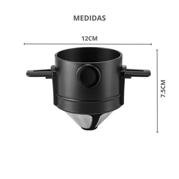 Vittak Coador Filtro Café Portátil Reutilizável Aço Inox Individual - FSS Variedades Imagem de Vittak Coador Filtro Café Portátil Reutilizável Aço Inox Individual