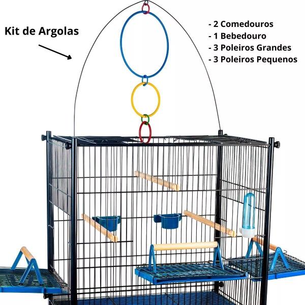 Imagem de Viveiro Gaiola Calopsita Aves Periquito Triplex Playground