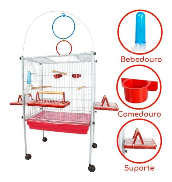 Imagem de Viveiro Gaiola Calopsita Triplex Play Ground Jelplast