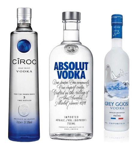 Imagem de Vodka Ciroc 750ml + Vodka Sueca 750ml + Grey Goose 750ml