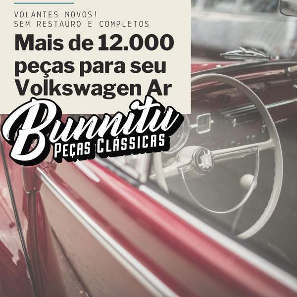 Imagem de Volante Cor Preta Aro Cromado Botão Buzina Wolfsburg Kombi 1957 à 1975