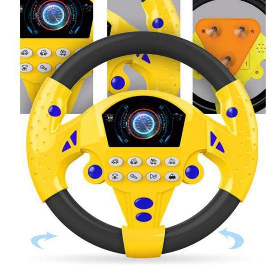 Imagem de Volante De Brinquedo Interativo Com Som/Simulação/Carro Amarelo