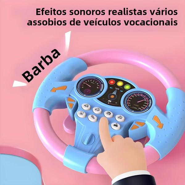 Imagem de Volante de Corrida Eletrônico Infantil com Sons Musicais - Brinquedo Educativo