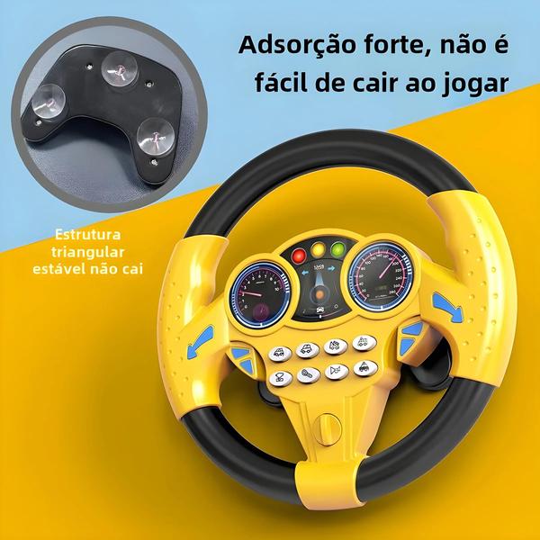 Imagem de Volante de Corrida Eletrônico Infantil com Sons Musicais - Brinquedo Educativo