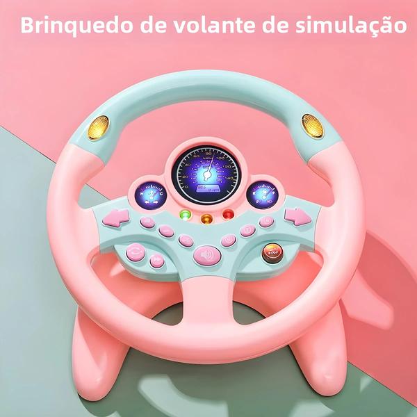 Imagem de Volante Elétrico Infantil com Som e Luz - Brinquedo Educacional Musical