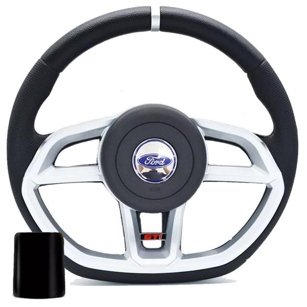 Imagem de Volante Esportivo F100 F1000 F4000 F75 Gti Ford tampa acionador de buzina + Cubo