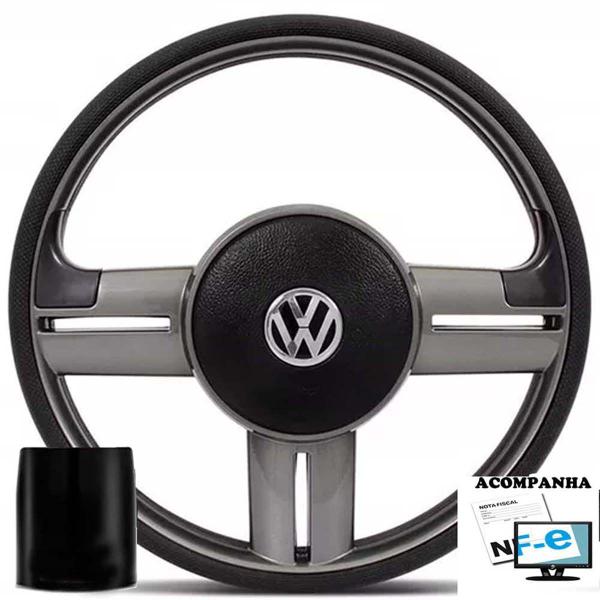 Imagem de Volante Esportivo Fusca 77-96 Brasília 77-81 Variant Rallye Super Surf Volkswagen + Cubo