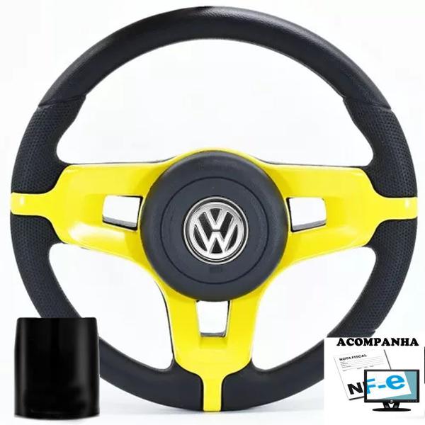 Imagem de Volante Esportivo Gol G2 G3 G4 Saveiro Parati Voyage Santana Mustang Super Surf Volkswagen Vw + Cubo