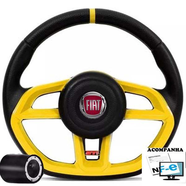 Imagem de Volante Esportivo Uno 83-94 Elba 85-94 Premio 85-94 buzina na seta Gti Fiat + Cubo, Tampa e logo