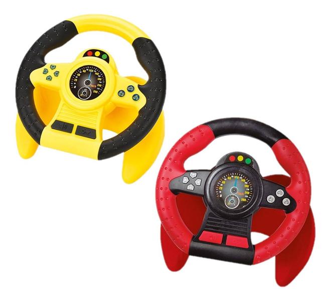 Imagem de Volante Giro 360 Brinquedo Som Música Com Alça Carro Ventosa