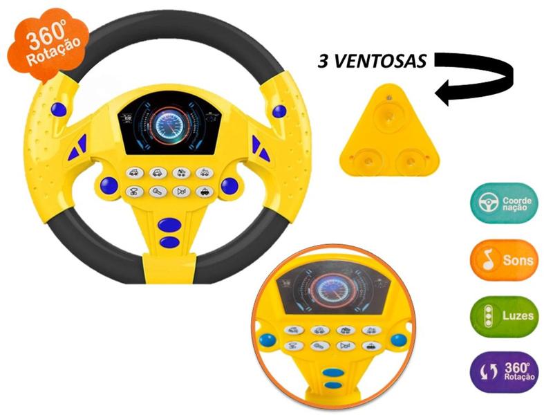 Volante Infantil Brinquedo Mini Volante Educativo + Sons Divertidos E Interativos - TOY KING Imagem de Volante Infantil Brinquedo Mini Volante Educativo + Sons Divertidos E Interativos