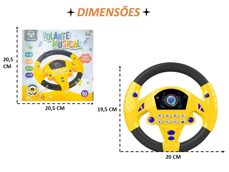 Volante Infantil Brinquedo Mini Volante Educativo + Sons Divertidos E Interativos - TOY KING Imagem de Volante Infantil Brinquedo Mini Volante Educativo + Sons Divertidos E Interativos
