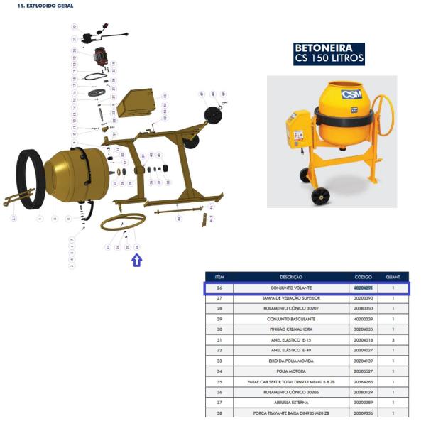 Imagem de Volante Para Betoneira 120/150/200 Litros CSM