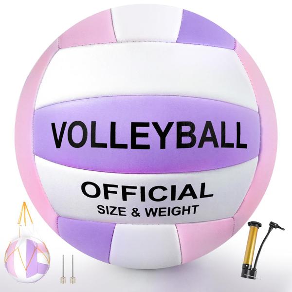 Imagem de Voleibol Sawowkuya Pink/Purple, tamanho oficial 5, com bomba