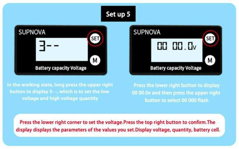 Imagem de Voltímetro Indicador De Capacidade 12V 24V 48V 72 Carro Moto