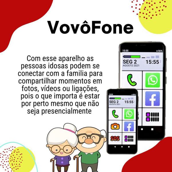 Imagem de Vovôfone smartphone do idoso 4g 32gb botão sos zap - MULTILASER