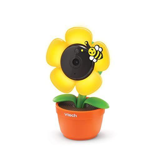 Imagem de VTech RM9751 Yellow Daisy Smart Wi-Fi Baby Camera, iOS & Android Enabled, 1080p Full HD, Privacy Mode Cover, Luz Noturna, Sons Calmantes e Canções de ninar, Intercomunicador Bidirecional, Sensor de Temperatura, Visão Noturna