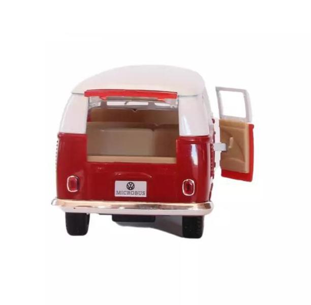 Imagem de Vw Kombi Nacional Metal 1962 Kinsmart 1:32 Vermelha