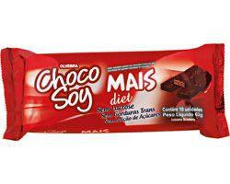 Imagem de Wafer coberto com chocolate chocosoy mais tipo bis Diet Olvebra 62g