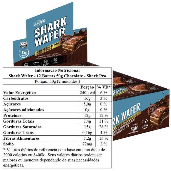 Imagem de Wafer Proteico 12 Unidades Shark Pro Chocolate Chocolate 12