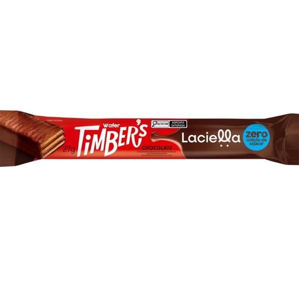 Imagem de Wafer Timbers Laciella Chocolate Zero Adição de Açucares 27g