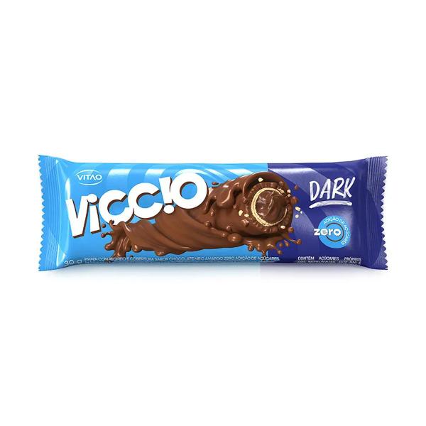 Imagem de Wafer Viccio Sabor Chocolate Meio Amargo Zero Açúcar 10 Unidades De 30g Cada Vitao