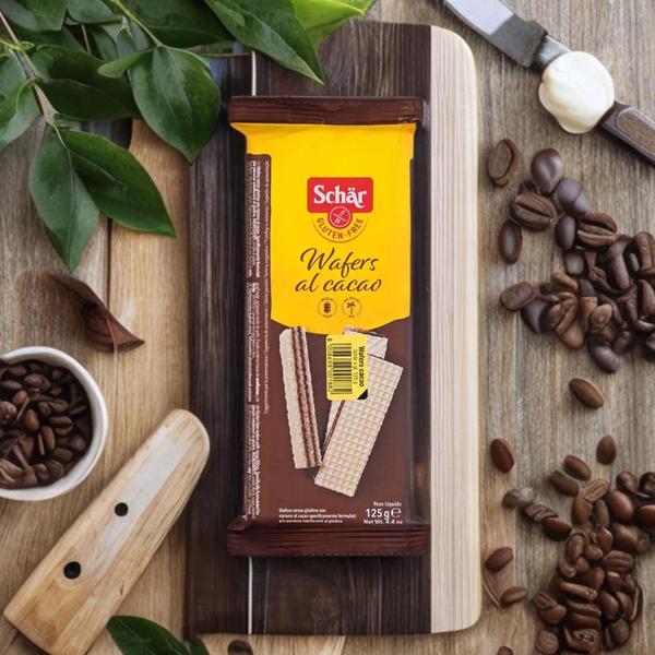 Wafers Al Cacao Sem Glúten Schar 125G (4 Pacotes) Imagem de Wafers Al Cacao Sem Glúten Schar 125G (4 Pacotes)