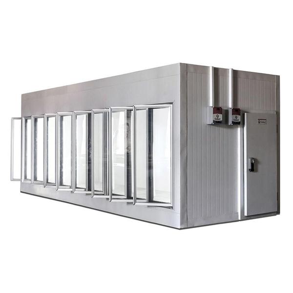 Walk in Cooler Gallant Resfriados 9 Portas Vidro com Piso Painel 220V/3F CWRCP-09 Imagem de Walk in Cooler Gallant Resfriados 9 Portas Vidro com Piso Painel 220V/3F CWRCP-09