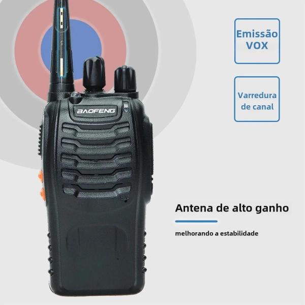 Imagem de Walkie Talkie Baofeng BF-888S 12W - Banda Dupla UHF 400-470MHz com Alcance Longo