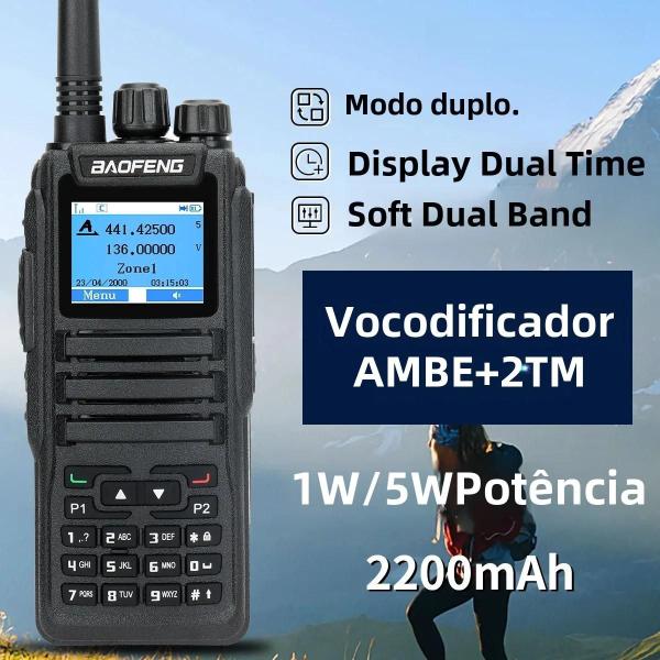 Imagem de Walkie Talkie Baofeng DM-1701 Dual Mode DMR Digital - Analógico - Alcance Nível 12