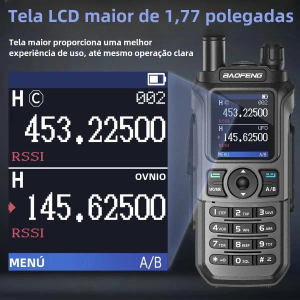 Imagem de Walkie Talkie Baofeng UV-21 Pro - À Prova D'Água, Longo Alcance (16km) e Multibanda