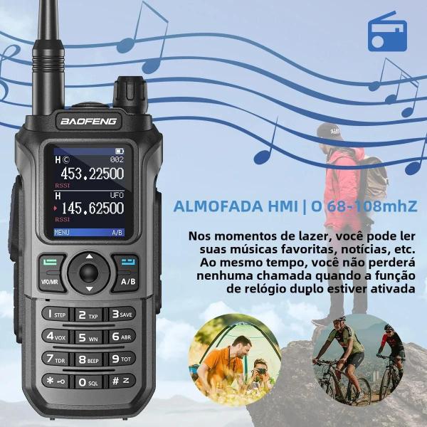 Imagem de Walkie Talkie Baofeng UV-21 Pro V2 à Prova d'Água - Rádio Bidirecional Multibanda com Carregamento Tipo C