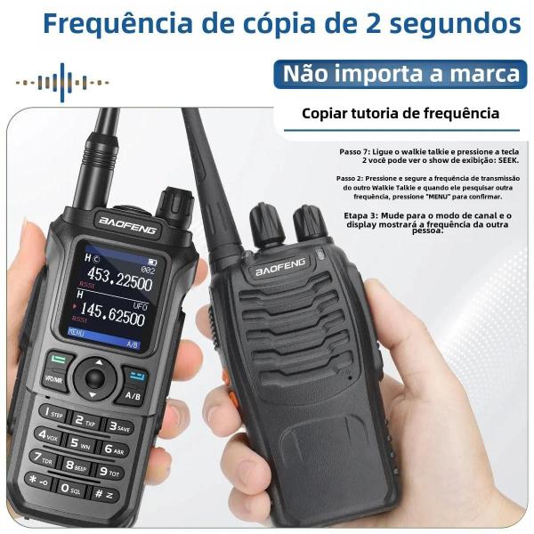 Imagem de Walkie Talkie Baofeng UV-21 Pro V2 à Prova d'Água - Rádio Bidirecional Multibanda com Carregamento Tipo C