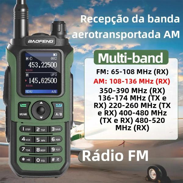 Imagem de Walkie Talkie Baofeng UV-21 Pro V2 - Multibanda, Portátil e com Tipo-C - Ideal para Caça