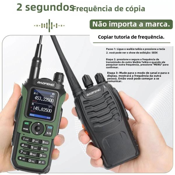 Imagem de Walkie Talkie Baofeng UV-21 Pro V2 - Multibanda, Portátil e com Tipo-C - Ideal para Caça