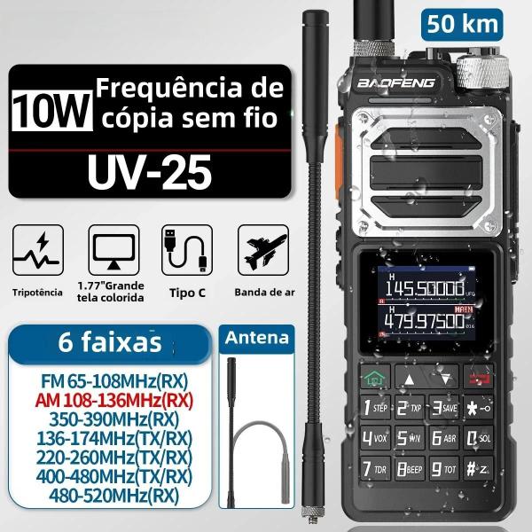 Imagem de Walkie Talkie Baofeng UV-25 Pro Max - Rádio HT de Alta Potência (16W) e Longo Alcance