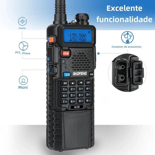 Imagem de Walkie Talkie Baofeng UV-5R/M5R de Longo Alcance - Bateria 3800mAh - AM/FM/Ham