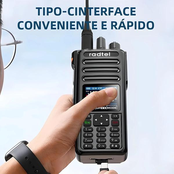 Imagem de Walkie Talkie Radtel RT-730 - 10W, À Prova D'Água, 199 Canais, USB-C