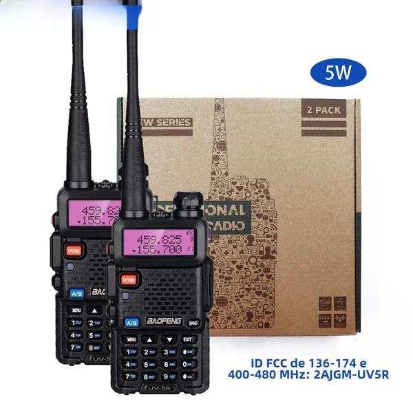 Imagem de Walkie Talkies Portáteis Baofeng UV-5R 5W - Dupla Banda, Alta Potência (2 Unidades)