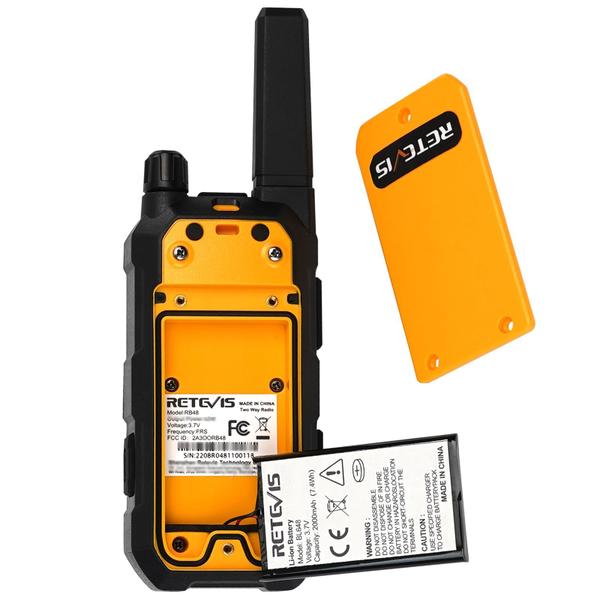 Imagem de Walkie Talkies Retevis RB48 à prova d'água, pacote com 2 unidades, amarelo