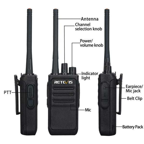 Imagem de Walkie Talkies Retevis RT17 recarregável de longo alcance, pacote com 4